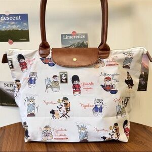 Mofusand travel the world edition tote bag white